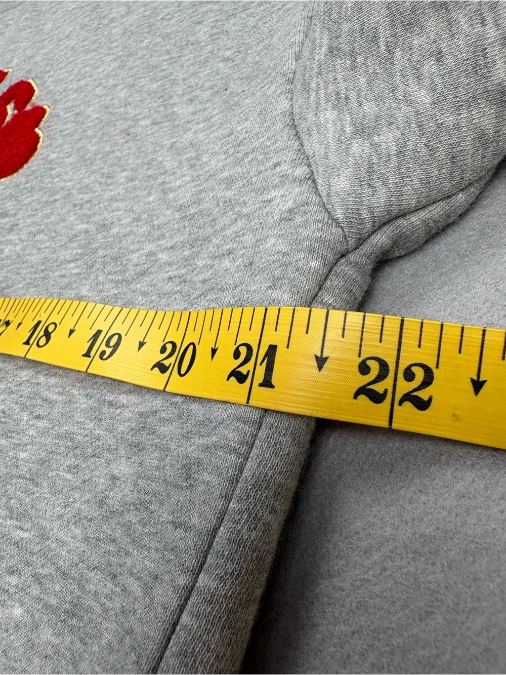 J. Crew Gray Crewneck Sweatshirt with Red 'PARIS' Appliqué and Heart